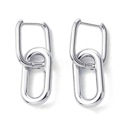 Non-Tarnish Ion Plating(IP) 304 Stainless Steel Hoop Earrings for Women EJEW-D111-03P-1