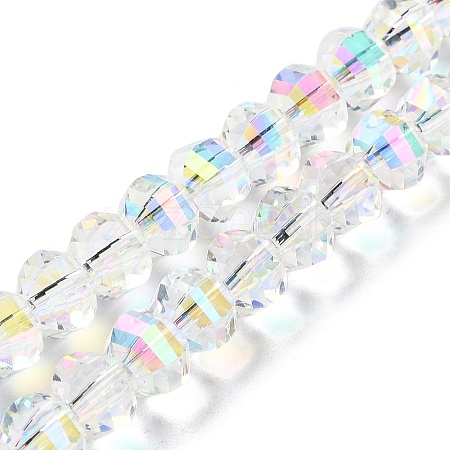 Transparent Electroplate Glass Beads Strands GLAA-Q099-C01-14-1