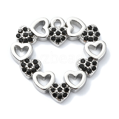 Rack Plating Alloy with Rhinestone Pendants FIND-Z051-05P-01-1