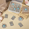 16Pcs 8 Styles Synthetic Turquoise Pendants FIND-TA0002-16-15
