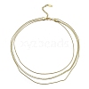 304 Stainless Steel Snake Chains 3 Layer Necklace for Women NJEW-C028-01G-2