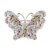 Butterfly Zinc Alloy Rhinestone Brooches for Backpack Clothes JEWB-S027-04A-1