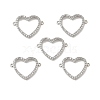 Brass Micro Pave Clear Cubic Zirconia Connector Charms KK-E068-VB373-3