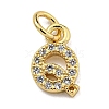 Initial Letter Brass with Cubic Zirconia Charms KK-Q814-26Q-G-1