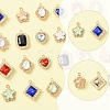 24Pcs 6 Styles Alloy Glass Pendants FIND-FS0003-20-3