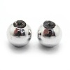 Rhodium Plated 925 Sterling Silver Stopper Beads STER-I016-106A-P-2