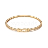 Rack Plating Brass Micro Pave Cubic Zirconia Bangles for Women BJEW-E071-31G-1