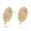 Brass Micro Pave Cubic Zirconia Stud Earring Findings X-KK-T056-03G-NF-3