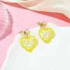 Heart Handmade Glass Seed Beads Dangle Stud Earrings EJEW-MZ00369-02-1