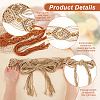 AHADERMAKER 2Pcs 2 Colors Wax Cord Knitted Rhombus Chain Belt with Wood Beaded AJEW-GA0006-24-3