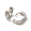 Non-Tarnish Flower 304 Stainless Steel Hoop Earrings EJEW-P255-07P-2