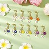 Handmade Glass Seed Beads Flower & 304 Stainless Steel Dangle Stud Earrings for Women EJEW-JE06202-1