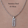 Non-Tarnish 201 Stainless Steel Word Hope Pendant Necklace NJEW-OY001-48-3