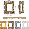 4Pcs 4 Colors Rectangle Retro Resin Photo Frames AJEW-FG0001-47-2