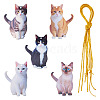 1Bag Printed Opaque Acrylic Big Pendants OACR-TA0003-98-1