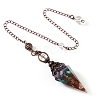 Gemstone & Resin Hexagonal Pointed Dowsing Pendulums PW-WG7D05E-16-1