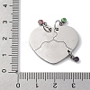 Best Friends Forever 201 Stainless Steel Rhinestone Connector Charms STAS-Q342-08A-P-4