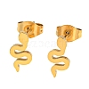 304 Stainless Steel Snake Stud Earring & Necklace Sets for Women SJEW-P003-02G-3