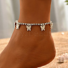 Fashionable Casual Rhinestone Butterfly Charm Anklets for Women OK1972-1