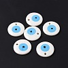 Handmade Lampwork Evil Eye Pendants LAMP-E106-02B-01-4