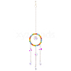 1Pc Colorful Glass Beaded Woven Net Suncatchers AJEW-CY0001-95C-1