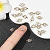 SHEGRACE Brass Pave Cubic Zirconia Square Connector Charms XGRQ2O831-440A-G-5