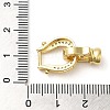 Rack Plating Brass Micro Pave Clear Cubic Zirconia U-Shaped Fold Over Clasps KK-K349-13G-3