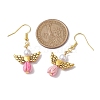 Angel Antique Golden Alloy & Resin Dangle Earrings EJEW-JE05686-11-3