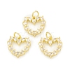 Rack Plating Brass Micro Pave Clear Cubic Zirconia Charms KK-C011-46G-3