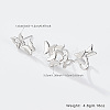 Butterfly Rhodium Plated 925 Sterling Silver Stud Earrings with Ear Cuff EO1060-1-4
