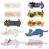 Gorgecraft 10Pcs 10 Styles Cute Cat Cellulose Acetate(Resin) Alligator Hair Clip OHAR-GF0001-20-1