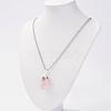 Natural Rose Quartz Pendant Necklaces NJEW-JN01879-02-7