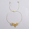 Bohemian Style Cross Natural Citrine Braided Beaded Bracelets for Women XK2373-2-1