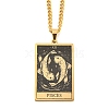 304 Stainless Steel Tarot Pendant Necklaces NJEW-A026-01G-12-1