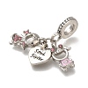 Rack Plating Alloy Rhinestone European Dangle Charms PALLOY-S189-42P-01-2