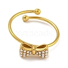 Bowknot 304 Stainless Steel Adjustable Ring for Women RJEW-U015-08G-2