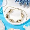 2Pcs Natural Shell & Acrylic Pearl Braided Bead Bracelets for Women BJEW-JB11262-4