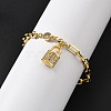 Brass Micro Pave Clear Cubic Zirconia Charm Bracelets BJEW-U020-20G-2