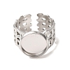 Woven Bezel 304 Stainless Steel Cuff Ring Components SA-CBAD8FA-01P-03-2