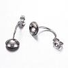 304 Stainless Steel Stud Earring Settings STAS-N0006-01P-1