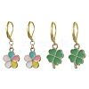 2 Pairs Alloy Enamel Pendants & Brass Leverback Earrings  for Women EJEW-JE06236-2