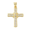 Brass Micro Pave Cubic Zirconia Pendants KK-P293-21A-G-1