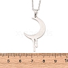 304 Stainless Steel Melting Moon Pendant Cable Chain Necklaces for Men Women NJEW-K308-01C-P-5