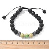 Natural Lava Rock and Non-Magnetic Synthetic Hematite Beads Braided Bead Bracelets BJEW-JB03975-3