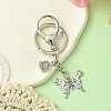 Alloy Rhineston and ABS Plastic Pearl Keychain KEYC-YW00028-02-1