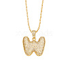 Brass Micro Pave Cubic Zirconia Pendant Necklaces PW-WG99827-23-1