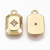 Brass Micro Pave Clear Cubic Zirconia Charms KK-T062-32G-NF-2