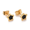 304 Stainless Steel Enamel Stud Earrings EJEW-B009-10G-01-1