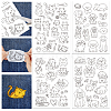 4 Sheets 11.6x8.2 Inch Stick and Stitch Embroidery Patterns DIY-WH0455-078-1