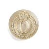 Golden Tone Crown Initial Wax Seal Brass Stamp Heads AJEW-A065-01O-1